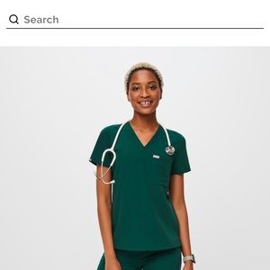 Figs Women’s Catarina One-Pocket Scrub Top Size 2xl Forest Green - new with tags